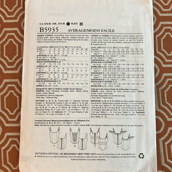 Butterick Sewing Pattern B5935 - Picture 2 of 3